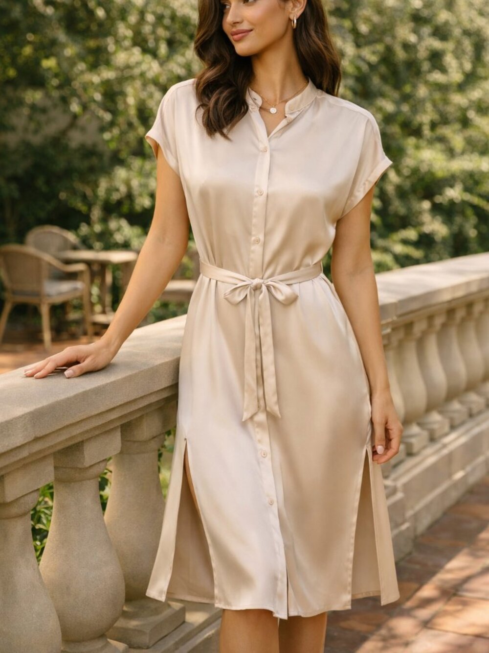 Banana Republic 100% Silk Dress in Light Champagne